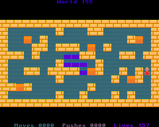 BoxWorld - stage one hundred and fifty-five at beginning BoxWorld stage 155 - initial position.