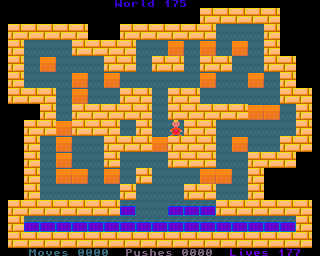 BoxWorld - stage one hundred and seventy-five at beginning BoxWorld stage 175 - initial position.