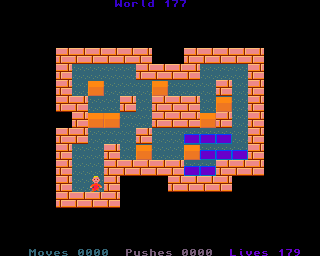 BoxWorld - stage one hundred and seventy-seven at beginning BoxWorld stage 177 - initial position.