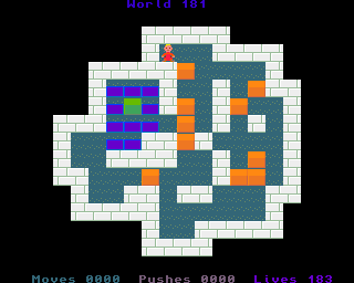 BoxWorld - stage one hundred and eighty-one at beginning BoxWorld stage 181 - initial position.