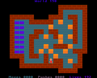 BoxWorld - stage one hundred and ninety at beginning BoxWorld stage 190 - initial position.