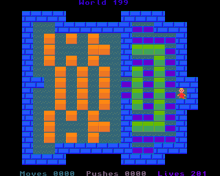 BoxWorld - stage one hundred and ninety-nine at beginning BoxWorld stage 199 - initial position.