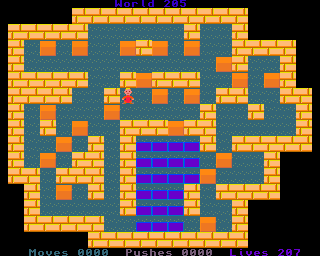 BoxWorld - stage two hundred and five at beginning BoxWorld stage 205 - initial position.