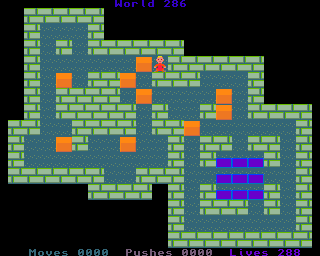 BoxWorld - stage two hundred and eighty-six at beginning BoxWorld stage 286 - initial position.