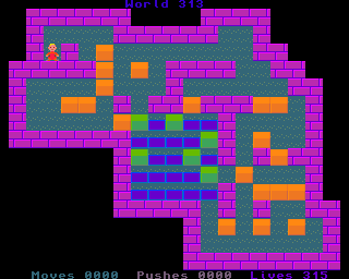 BoxWorld - stage three hundred and thirteen at beginning BoxWorld stage 313 - initial position.