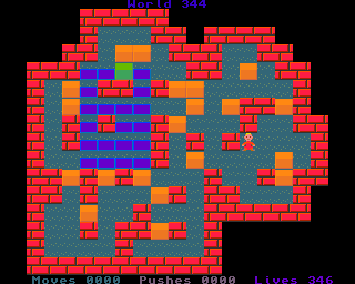 BoxWorld - stage three hundred and fourty-four at beginning BoxWorld stage 344 - initial position.
