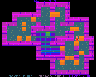 BoxWorld - stage three hundred and three at beginning BoxWorld stage 303 - initial position.