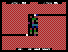 MazezaM game for the ColecoVision at the third level, with rendered unsolvable puzzle.