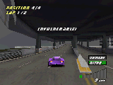 USA Raser game for PlayStation - Chicago stage, under bridge with invulnerable item taken.