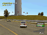 USA Raser game for PlayStation - Washingon stage with big tower and flag seen.