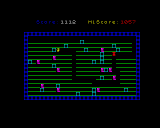 Second screenshot of the game Garden for Sinclair ZX Spectrum on later level.